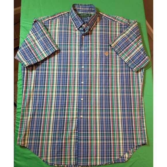 Lauren‎ Ralph Laurens Multicolored Shortsleeve Button Down Shirt Size Large - Picture 1 of 8